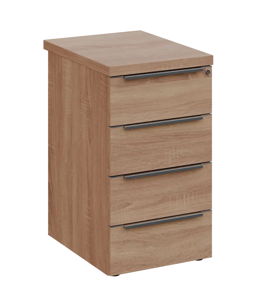 SIKC - 61 kontejner přístavný, 4-zásuvkový, deska 36 mm, centrální zámek, dub bardolino